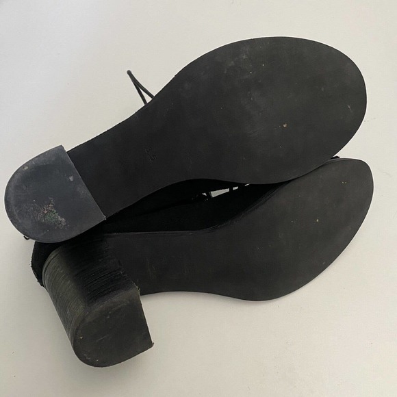 Jeffrey Campbell Cors Lace Up Bootie Sandal Black Suede Corset Open Toe … - Picture 6 of 7